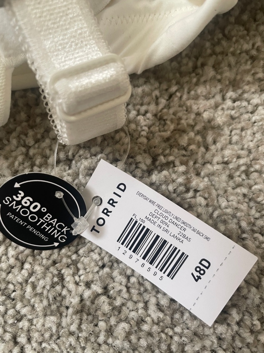 NWT Torrid Everyday wire-free lightly lined 360 back smoothing bra Sz 48D ivory - Picture 5 of 5